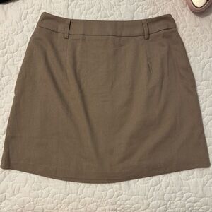 Tan A-Line Mini Skirt for Casual Wear